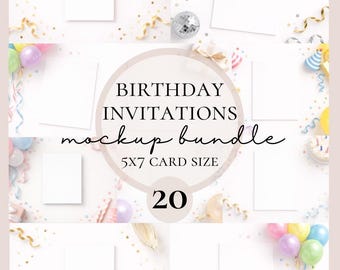 Partyeinladung Mockup, 20 Einladungen Mockup Bundle, 5x7 Einladung Mockup, Partyeinladung Mockups, Listing Foto Mockup