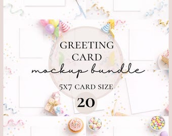 5x7 Grußkarten Mockup Bundle, Blanko Karten Mockups, Karten Mockup für Etsy, Grußkarten Display Foto, Flat Lay Karten Mockups