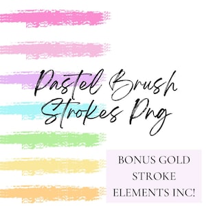 Bundle PNG de 7 coups de pinceau pastel, fichiers de sublimation, téléchargements de coups de pinceau,