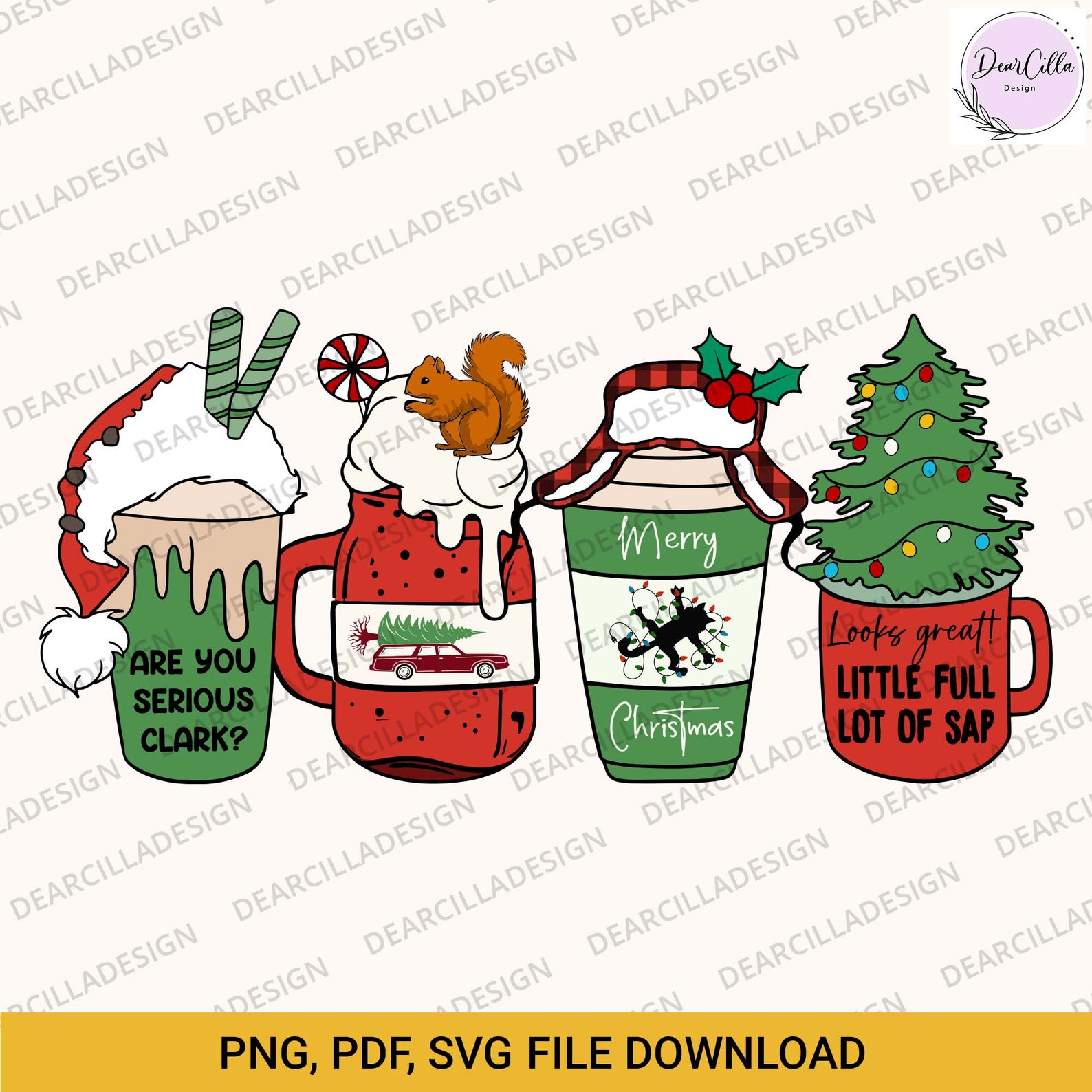 Christmas Vacation Sublimation Png Christmas Coffee Cup Svg Etsy