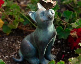 Mini Cat Pet Statue Garden Ornament Miniature Figurine Resin FairS1