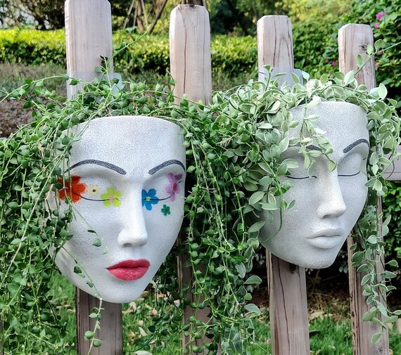 Unique Female Head Face Resin Planter Pot Wall Planters for Etsy