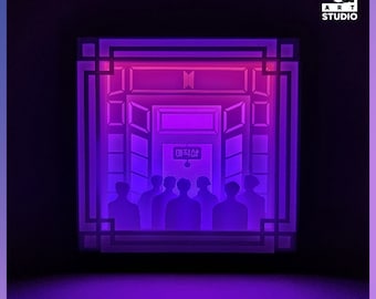 BTS Lightbox, KPop Lightbox, KPop, BTS Merch, KPop Gift, Night Light, Table Light, KPop Army, BTS Army Gift Shadow box