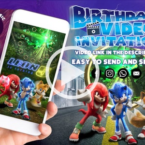 Sonic Video Einladung, Sonic the Hedgehog Einladung, Digitale Einladung, Geburtstag Video Einladung