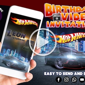 Car Racing Video Invitation, Race Cars Animation, Race Video Invitation, Digital Invite