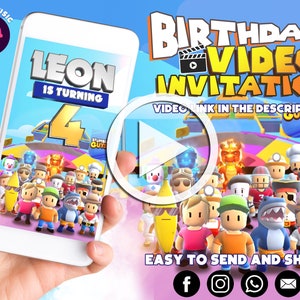Stumble Guys Einladung || Stumble Guys Geburtstag