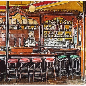 Kehoes Pub, Dublin - Wandkunst, A4 Druck - Vintage