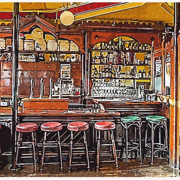 Kehoes Pub, Dublin - Wall Art, A4 Print - Vintage