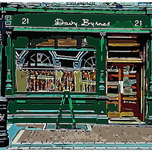 Davy Byrnes Pub, Dublin - Vintage style, A4 Wall Art