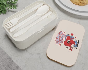 Lunch Time: Lunch Box Vintage Heart Unisex Old School Meal Prep Picnic Box