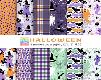 HALLOWEEN, Digital Papers,Square scrapbook papers, Digital Backgrounds, decoupage, party invitations, handmade, digital background