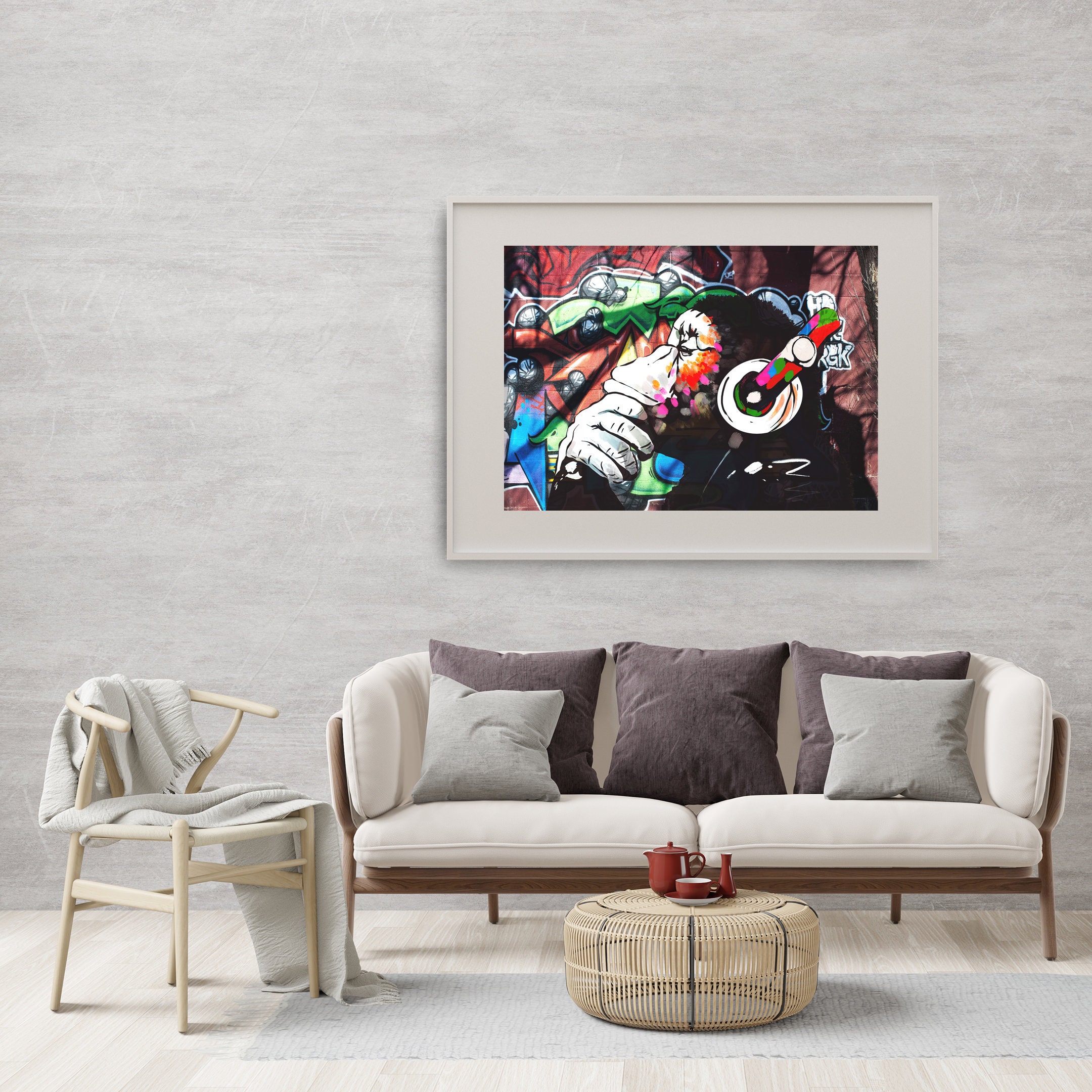 Banksy Gorilla In A Pink Mask Wall Art | Large Street Art Canvas Print | Canvas Art Bay - Foto 12