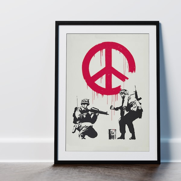 Banksy CND Graffiti Art Print, Banksy Print, Banksy Wall Art, Banksy Graffiti Canvas Art Print, Printable Digital Files, Instant Download