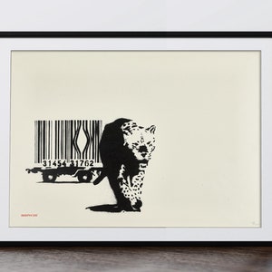 Banksy Barcode Leopard Graffiti Art Print, druckbare digitale Datei, Sofort Download. Badezimmer Küche Lounge. Banksy Wand Kunst