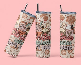 Christmas Calories Don't Count Funny 20 oz Wrap Tumbler, Christmas Gift, Merry Christmas Presents, Custom Tumbler For Her/Him
