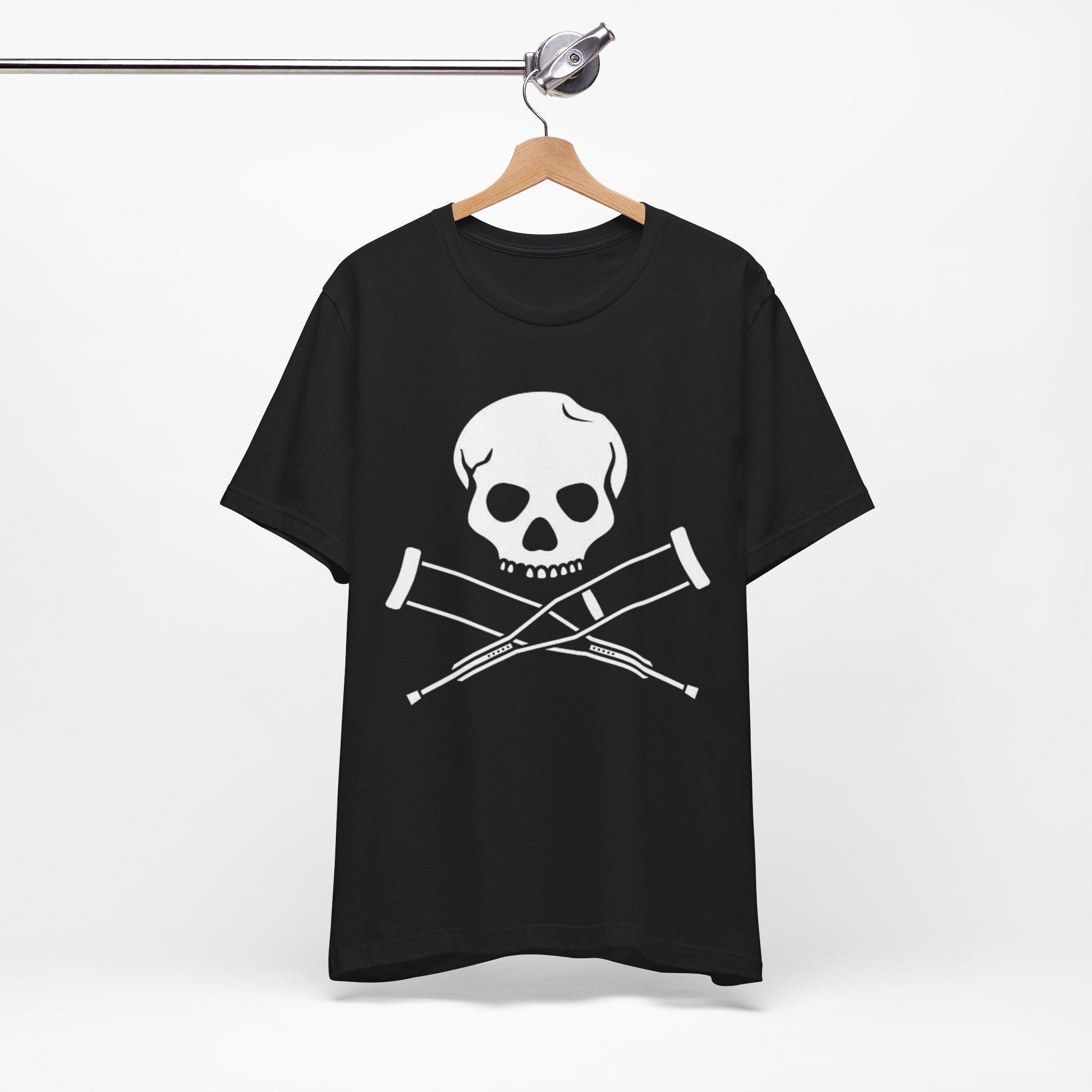llica スカル グラフィック Tシャツ Mサイズ MTV Jackass Skull and Crutches Logo T-shirt Unisex T-shirt Jersey
