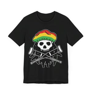MTV Jackass Skull And Crutches Jamaica Logo T-Shirt Unisex T-Shirt Jersey Short Sleeve Tee For Men Women