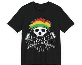 MTV Jackass Skull and Crutches Logo T-shirt Unisex T-shirt Jersey
