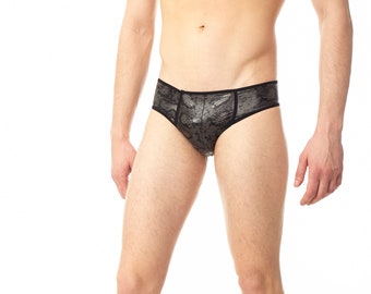 Mystique Lace Men's Brief - Ropa interior barroca de lujo, hecha a mano, elegancia amigable LGBT+