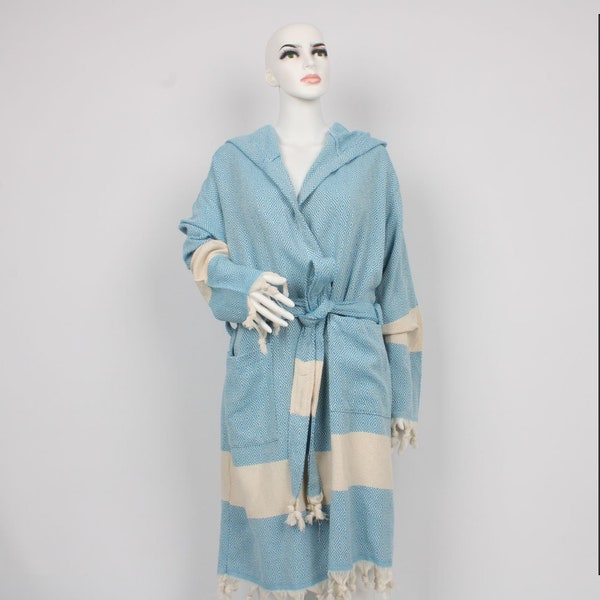 Türkische Handtuch Robe, Roben für Hochzeitsgeschenke, Bio-Hausmantel, Unisex-Bademantel, Herren- und Damenrobe, Morgenkleid, schicke Strandtücher,