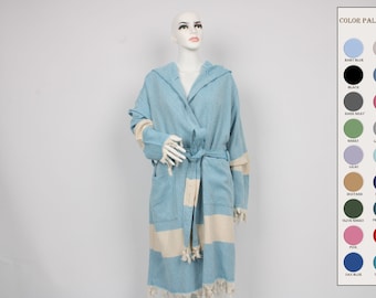 Turkish Towel Robe, Robes for Wedding Gifts, Organic Housecoat, Unisex Bathrobe, Mens and Womens Robe, Morning Gown, Chic Beach Cloths,