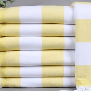 Organic Cotton Towels, Bath Towel, Yellow Peshtemal, Striped Towel, Terry Peshtemal, 36x63 Inches Wedding Gift Ideas, Bridesmaid Towel,