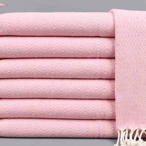 Kitchen Towel, Face Towel, Diamond Pink Peshkir, 18x36 Inches Personalized Gifts, Little Dishcloth, Travel Peshkir, Dish Dishcloth,