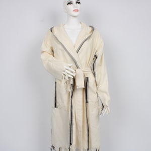 Personalized Bathrobe, Turkish Bath Robe, Organic Housecoat, Unisex Bathrobe, Diamond Design Robe, Morning Gown, Chic Beach Cloths,