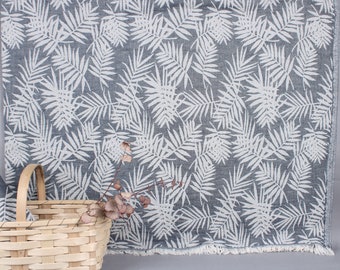 Picknickdeken, bankkleed, deken met bloemenpatroon, bedovertrek van 79 x 99 inch, marineblauwe deken, beddengoed, extra grote sprei,