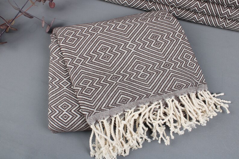 Turkish Towel, Bath Towel, Diamond Peshtemal - Thumbnail 5