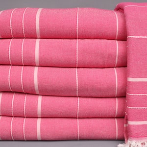 Sofa Blanket, Picnic Blanket, Fuchsia-Pink Blanket, Striped Throw, 79x99 Inches Throw Blankets Boho, Bedding Blanket, Decorative Blanket,