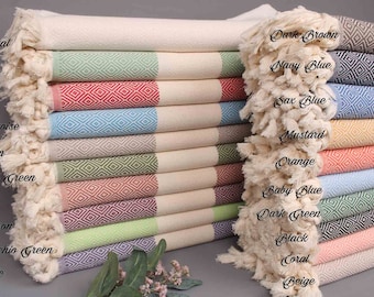 Personalized Wedding Favor, Custom Bridal Shower Gift, Turkish Bath Towel, Bachelorette Party Keepsake, Housewarming Gift, Kitchen Essential