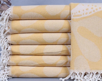 Personalized Towel, Turkish Bath Towel, Fish Peshtemal, Mustard Towel, 40x71 Inches Turkish Towel for Gift, Spa Peshtemal, Hammam Peshtemal,