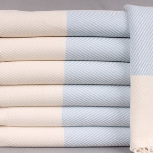 Wedding Favors for Guests, Personalized Turkish Towel, Baby Blue Towel, Striped Towel, 40x71 Inches Yoga Mat Towel, Travel Towel,