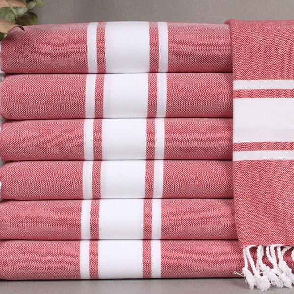 Wedding Gift Towels, Dish Towel, Dark Red Peshkir, Striped Washcloth, 24x36 Inches Embroidered Towel, Tea Towel, Decorative Towel,