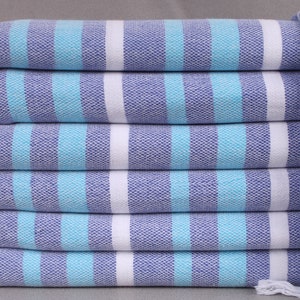 Personalized Gift Box Towel, Turkish Towels Beach, Blue-Navy Blue Towel, Striped Towel, 40x71 Inches Wedding Gifts, Yoga Towel,