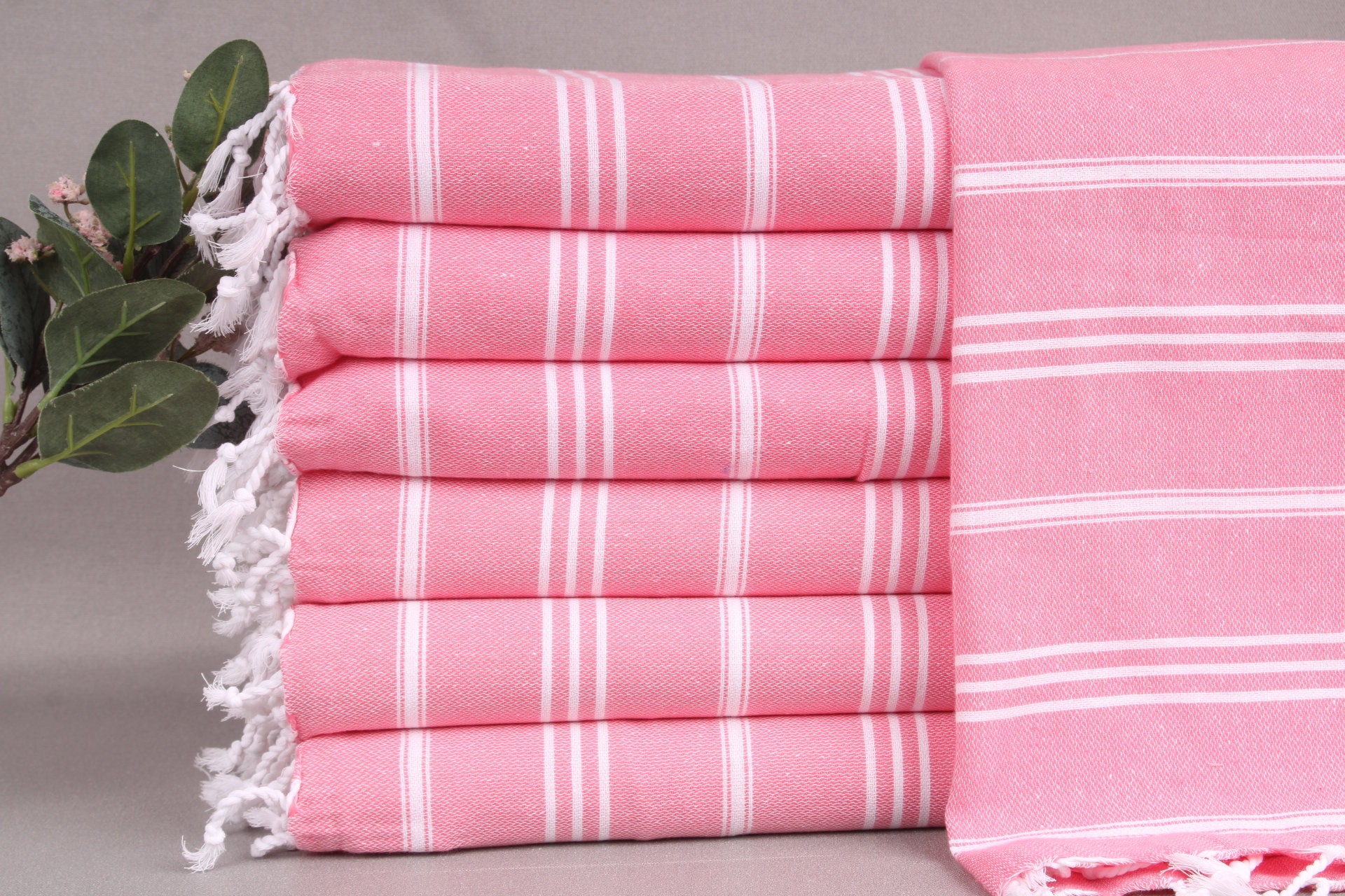 Cotton Tea Towel, Organic Kitchen Towel, Dark Pink Towel, Striped Towel, 24x40 Inches Bathroom Towel, Bulk Order Towel, Small Bath Towel,
