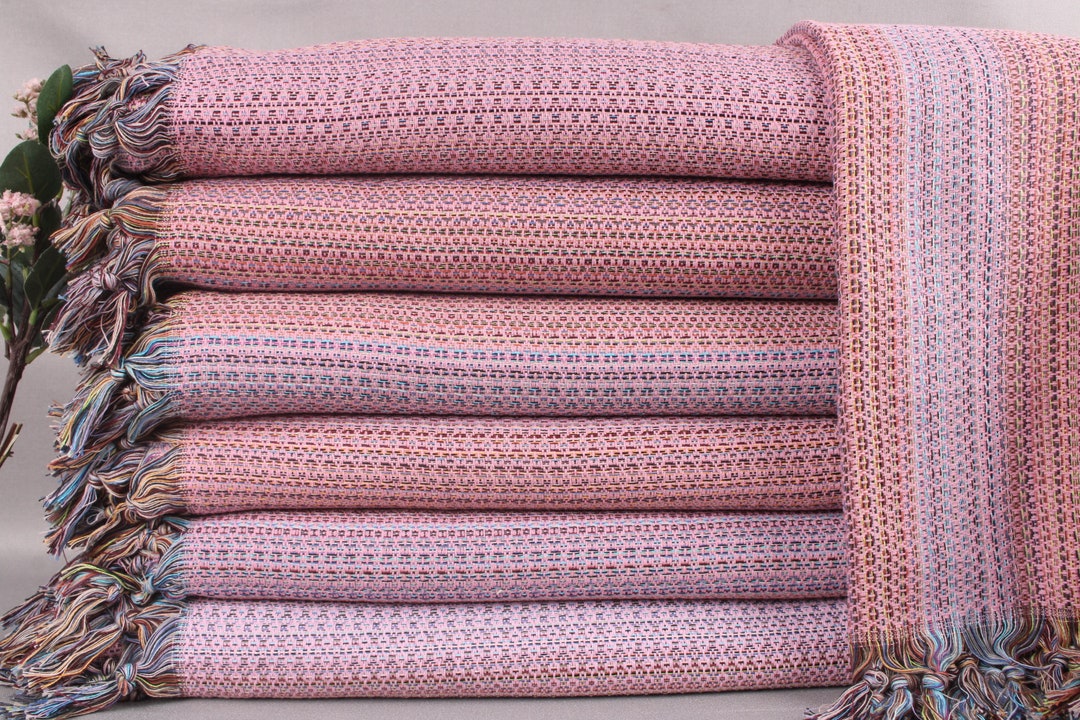 Picnic Blanket, Couch Throw, Pink Blanket, Colorful Throw, 87x89 Inches