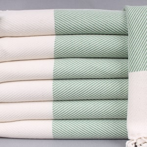 Toalla de playa monograma, Regalo personalizado para él, Toalla verde, Toalla rayada, 40x71 pulgadas Toallas personalizadas, Toalla de bufanda, Toalla decoración,