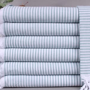 Turkish Bath Towel, Monogrammed Beach Towel, Light Green Towel, Striped Towel, 40x63 Inches Custom Towel Beach, Picnic Towel,