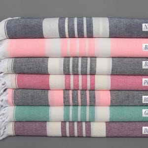 Striped Towel, Bridal Shower Gift, 40&quot;x71&quot; Cotton Towel, Beach Towel Bulk, Personalized Wedding Gift, Personalize Gift,