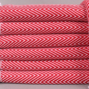 Sofa Blanket, Bedcover, Red Blanket, Chevron Blanket, 8x95 Inches Organic Cotton Bedspread, Couch Blanket, Turkey Blanket,