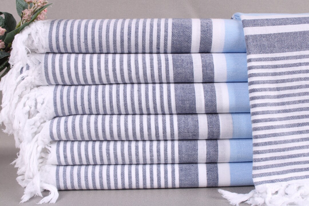 Fethiye Striped Ultra Soft Eco-Friendly Towel - Navy Blue main image 0