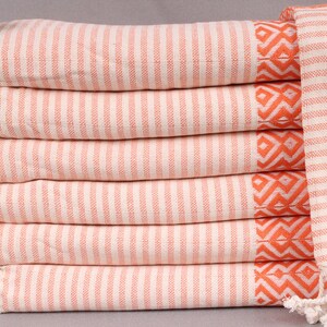 Custom Turkish Towel, Turkish Towels Beach, Orange Towel, Diamond Towel, 38x75 Inches Wedding Favor, Gym Towel, Holiday Towel,