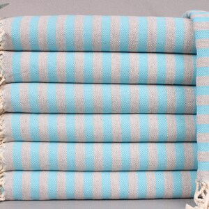 Personalized Gift for him, Custom Turkish Towel, Turquoise Towel, Striped Towel, 36x71 Inches Best Beach Towel, Hammam Towel, Gift Towel,