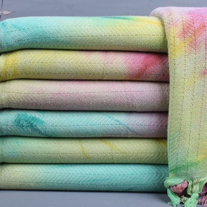 Couch Throw, Wedding Gift Blankets, Chevron Tie Dye Bedcover, 67x91 Inches Couch Cover, Rainbow Bedspread, Designer Throw, Turkey Bedcover,