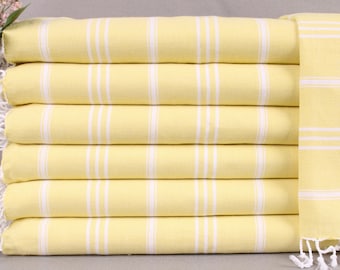 Hanging Kitchen Hand Towel, Personalized Kitchen Towel, Lemon Yellow Towel, Striped Towel, 24x40 Inches Personalized Gifts,