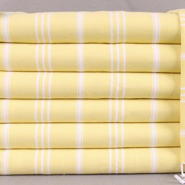 Hanging Kitchen Hand Towel, Personalized Kitchen Towel, Lemon Yellow Towel, Striped Towel, 24x40 Inches Personalized Gifts,