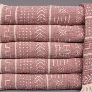 Picknickdeken, aangepaste deken, rode plaid, deken etnisch design, 79 x 91 inch huwelijkscadeau deken, pilatesdeken, beddengoeddeken,