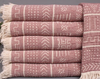 Picnic Blanket, Custom Blanket, Red Throw, Ethnic Design Blanket, 79x91 Inches Wedding Gift Blanket, Pilates Blanket, Bedding Throw,